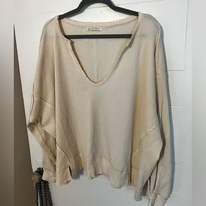 Free people, lounge waffle sweater